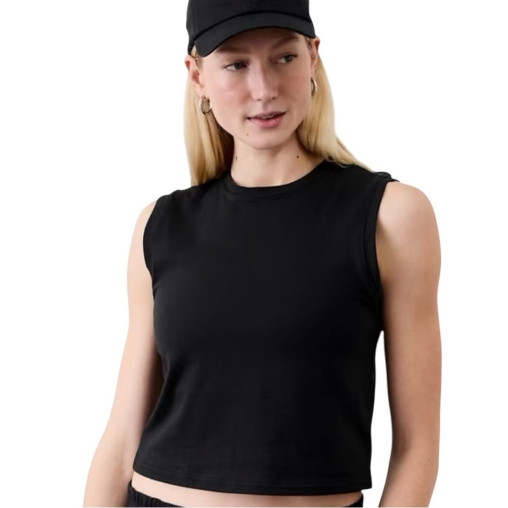 Athleta True Cotton Crop Tank in XL/Black